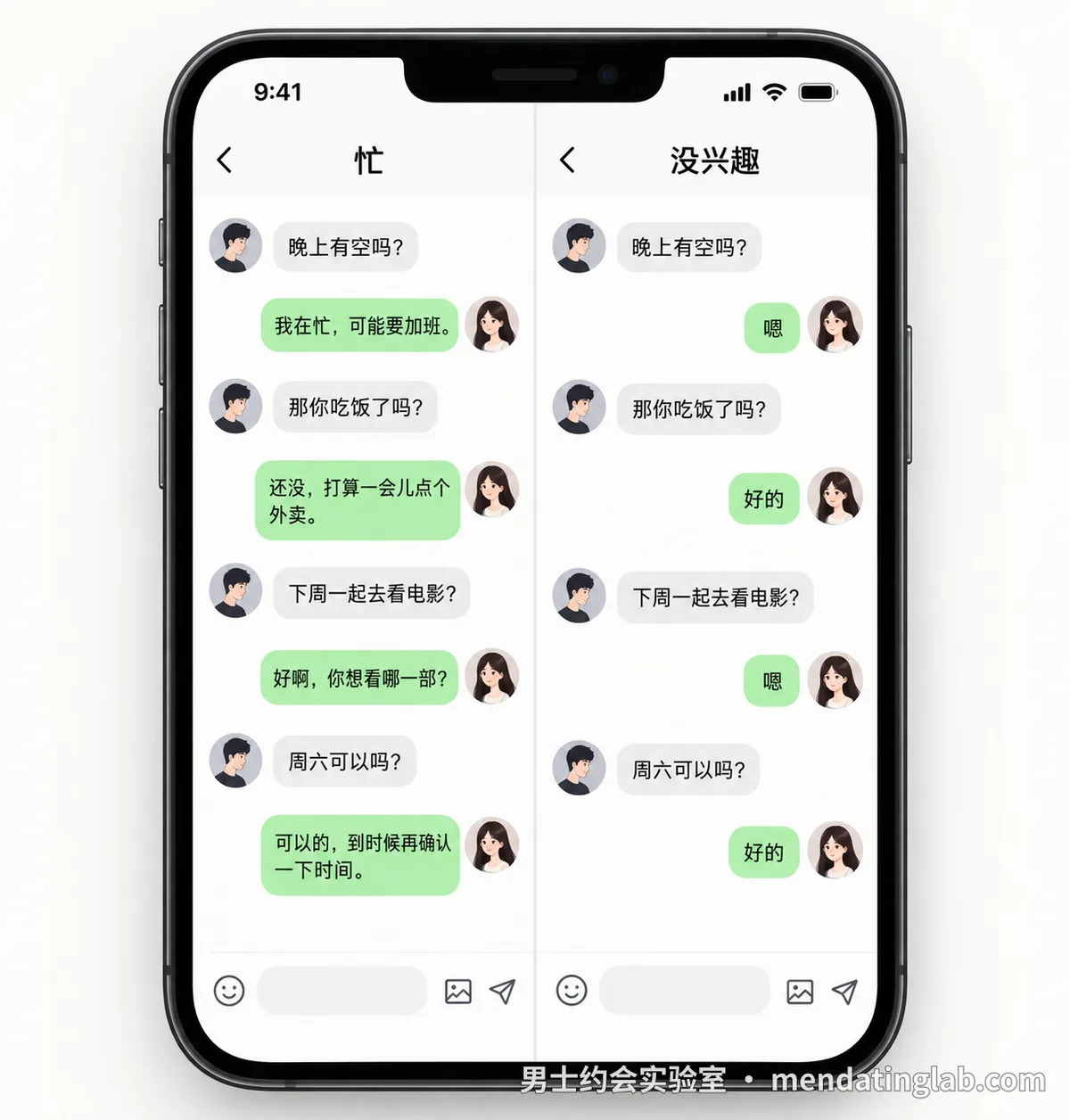忙和没兴趣,回复里到底有什么不一样?
